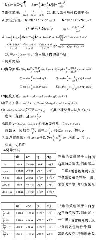 2021年成人高考高起点理科《数学》复习重点：正弦定理和余弦定理