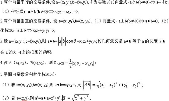 2021年成人高考(文科)数学复习重点：平面向量